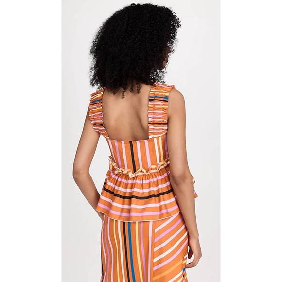 NEW BROGGER printed dawn top in multi stripe - Picture 3 of 4